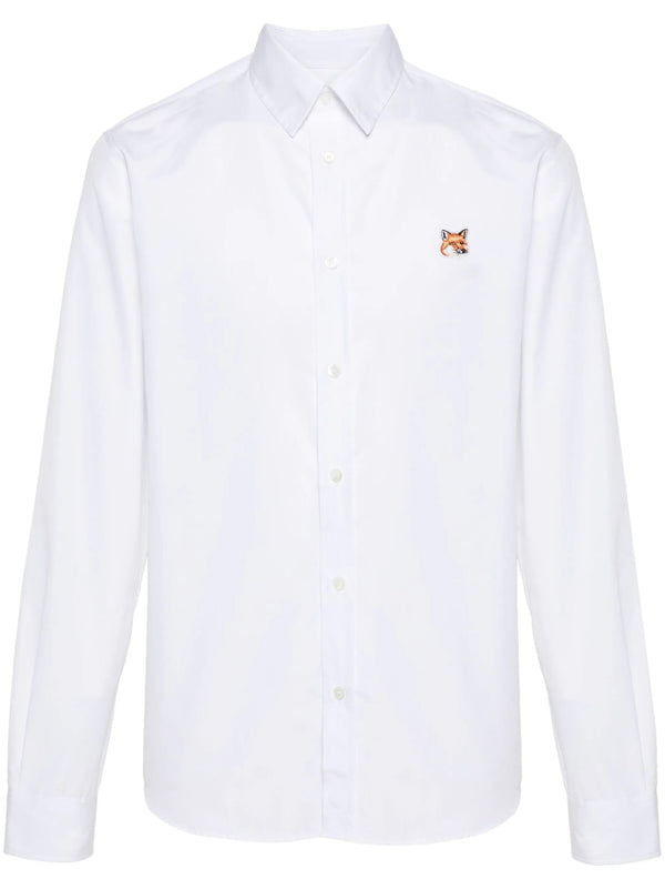 Maison Kitsuné Fox-patch cotton shirt - LISKAFASHION