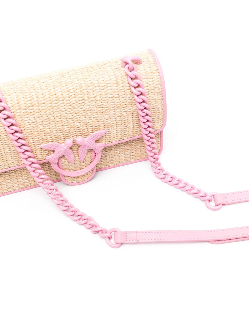PINKO mini Love One raffia shoulder bag - LISKAFASHION