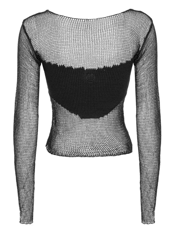 PINKO sheer open-knit jumper - LISKAFASHION