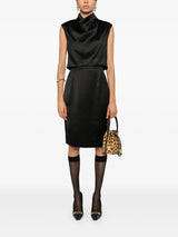 satin pencil midi skirt - LISKAFASHION