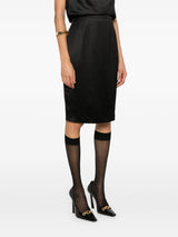 satin pencil midi skirt - LISKAFASHION