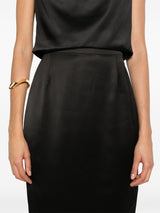 satin pencil midi skirt - LISKAFASHION