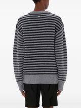 striped - jacquard wool sweater - LISKAFASHION