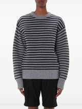 striped - jacquard wool sweater - LISKAFASHION