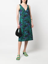 Ärmelloses Midikleid mit Blumenprint