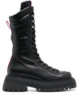 3juin logo-patch leather boots - MYLISKAFASHION
