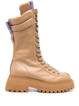 3juin logo-patch leather boots - MYLISKAFASHION