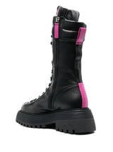 3juin logo-patch leather boots - MYLISKAFASHION