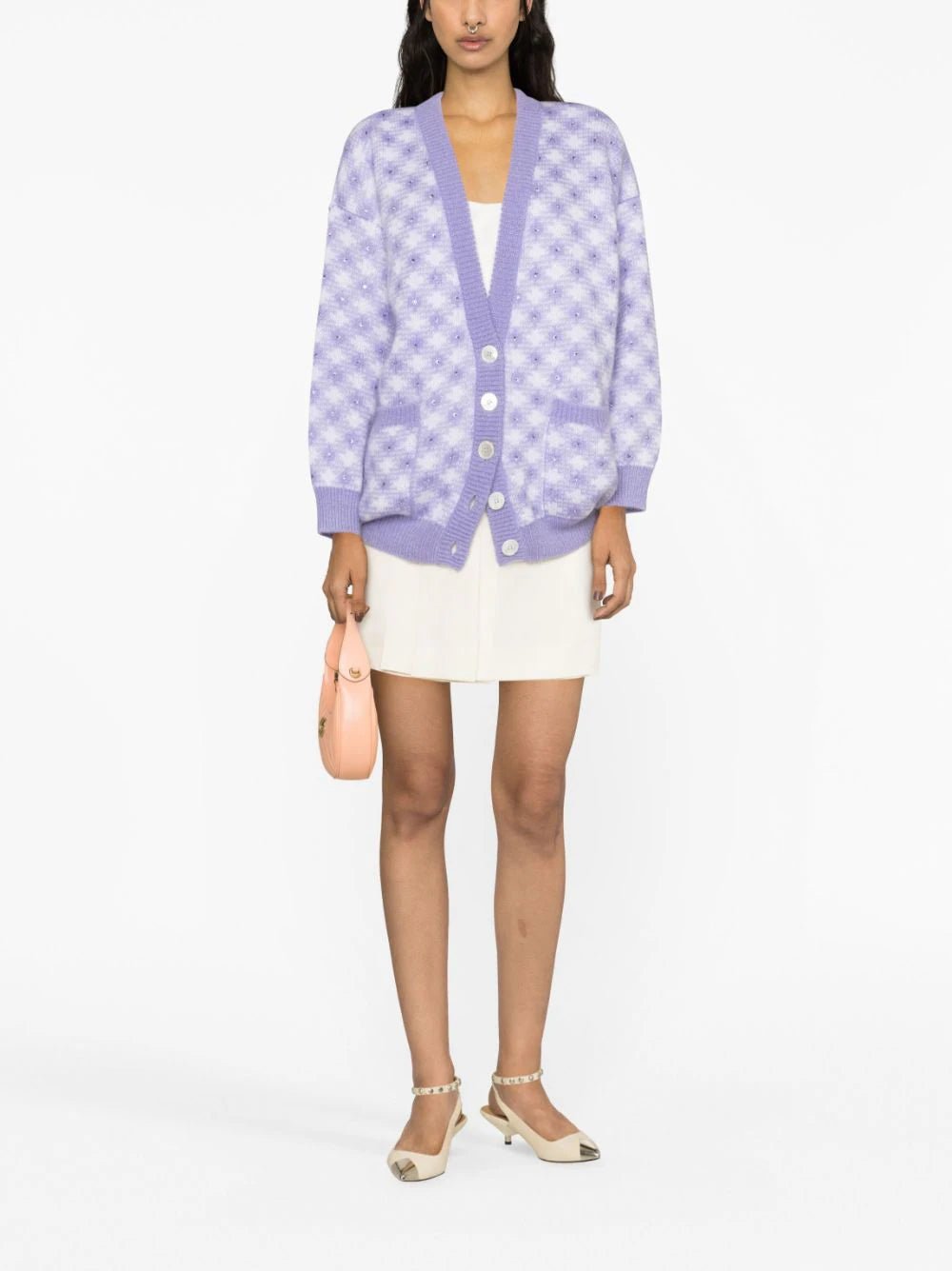 Alessandra rich 2025 purple cardigan