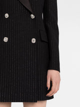 Alessandra Rich double-breasted pinstripe blazer dress - MYLISKAFASHION