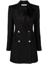 Alessandra Rich double-breasted pinstripe blazer dress - MYLISKAFASHION