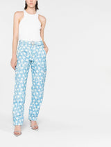 Alessandra Rich heart-print cargo trousers - MYLISKAFASHION