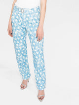 Alessandra Rich heart-print cargo trousers - MYLISKAFASHION