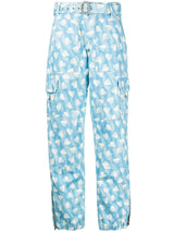 Alessandra Rich heart-print cargo trousers - MYLISKAFASHION