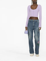 Alessandra Rich rhinestone-embellished jeans - MYLISKAFASHION