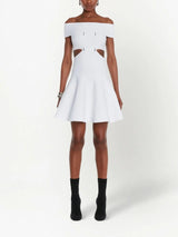 Alexander McQueen cut-out off-shoulder flared mini dress - MYLISKAFASHION
