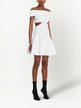 Alexander McQueen cut-out off-shoulder flared mini dress - MYLISKAFASHION