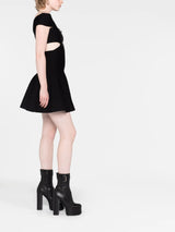 Alexander McQueen cut-out off-shoulder flared mini dress - MYLISKAFASHION