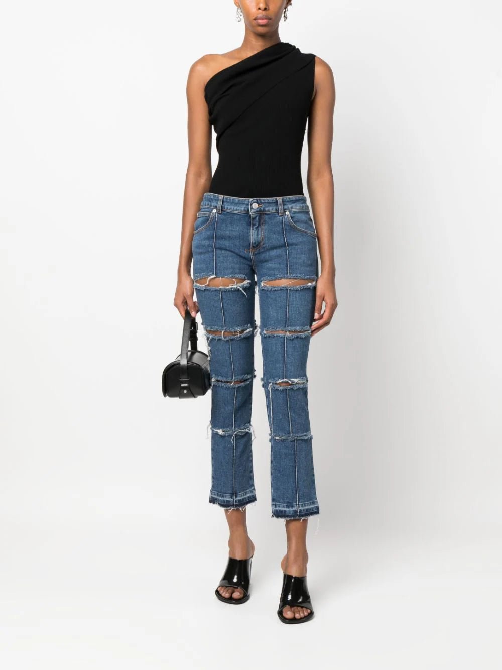 Distressed cropped jeans discount