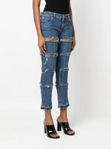 Alexander McQueen distressed cropped jeans - MYLISKAFASHION