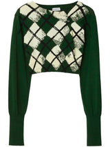 Burberry argyle fine-knit cropped jumper - LISKAFASHION