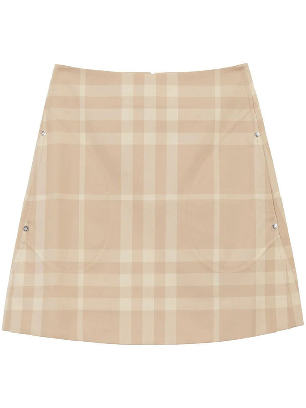 Burberry check-print A-line cotton skirt - MYLISKAFASHION