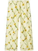 Burberry Dandelion-print silk-satin trousers - LISKAFASHION