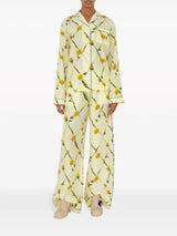 Burberry Dandelion-print silk-satin trousers - LISKAFASHION