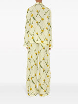 Burberry Dandelion-print silk-satin trousers - LISKAFASHION