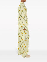 Burberry Dandelion-print silk-satin trousers - LISKAFASHION