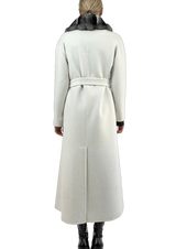 CASHMERE COAT WITH CHINCHILLA TRIMMING - MYLISKAFASHION