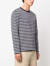 Fox-motif striped cotton T-shirt - LISKAFASHION