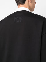 Gcds flocked-logo cotton sweatshirt - MYLISKAFASHION
