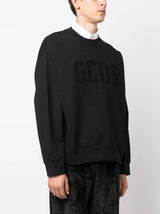 Gcds flocked-logo cotton sweatshirt - MYLISKAFASHION