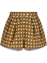 Giambattista Valli Vienna Straw pleated shorts - MYLISKAFASHION