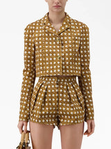 Giambattista Valli Vienna Straw pleated shorts - MYLISKAFASHION