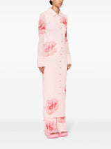 Kenzo rose-print plissé shirt - LISKAFASHION