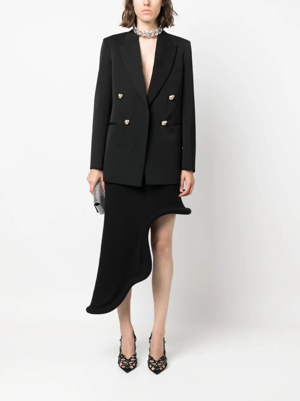 Lanvin jewel-buttons open-front blazer – LISKAFASHION Lanvin jewel-buttons open-front blazer – LISKAFASHION