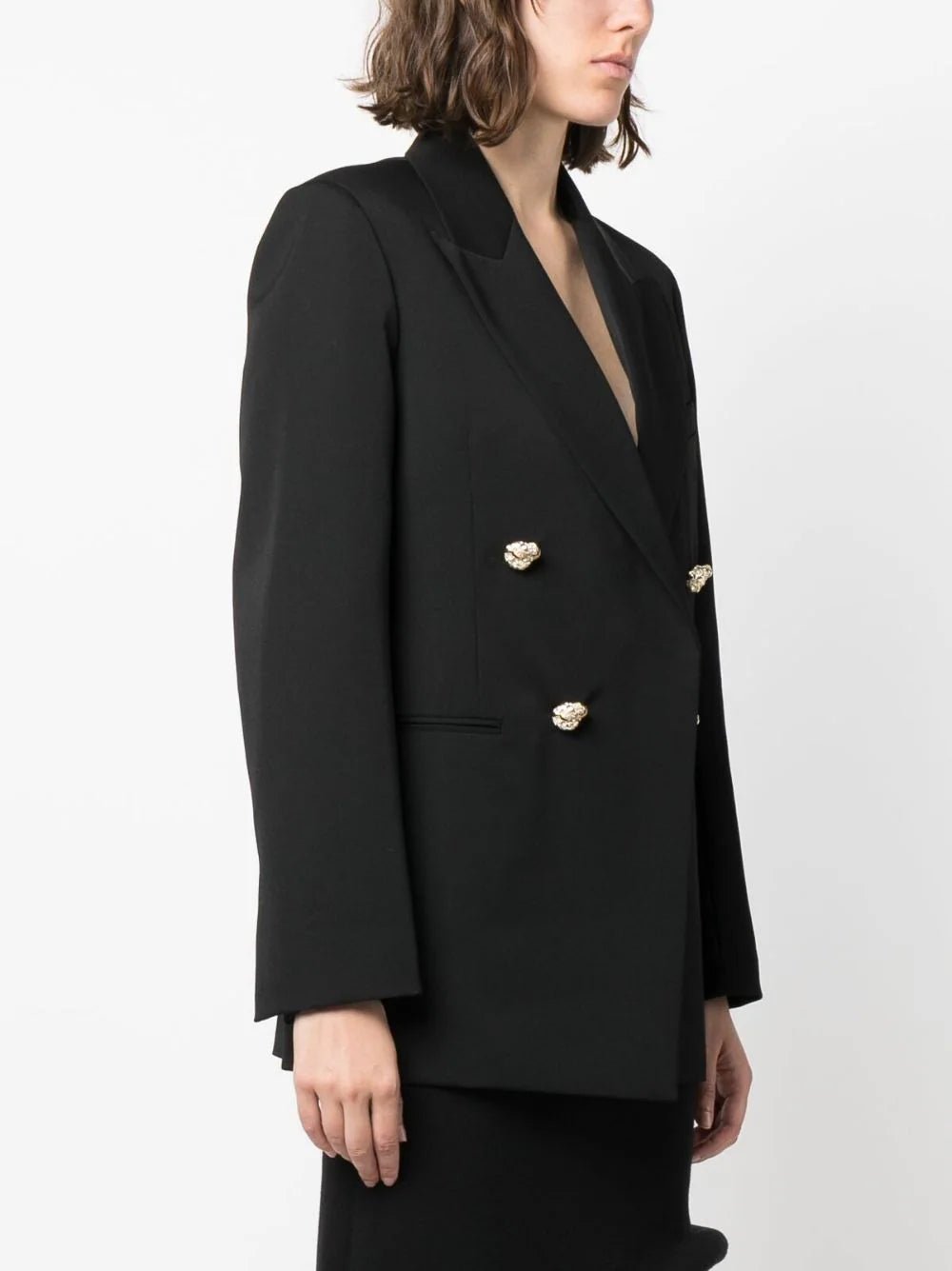 Lanvin jewel-buttons open-front blazer – LISKAFASHION Lanvin jewel-buttons open-front blazer – LISKAFASHION
