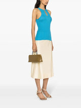 Lanvin keyhole-neck ribbed tank top - LISKAFASHION