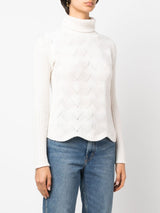 Liska pointelle-knit jumper - MYLISKAFASHION