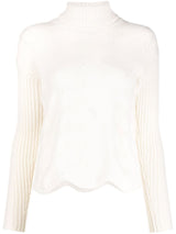 Liska pointelle-knit jumper - MYLISKAFASHION