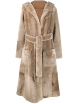 Liska reversible hooded sheepskin coat - MYLISKAFASHION
