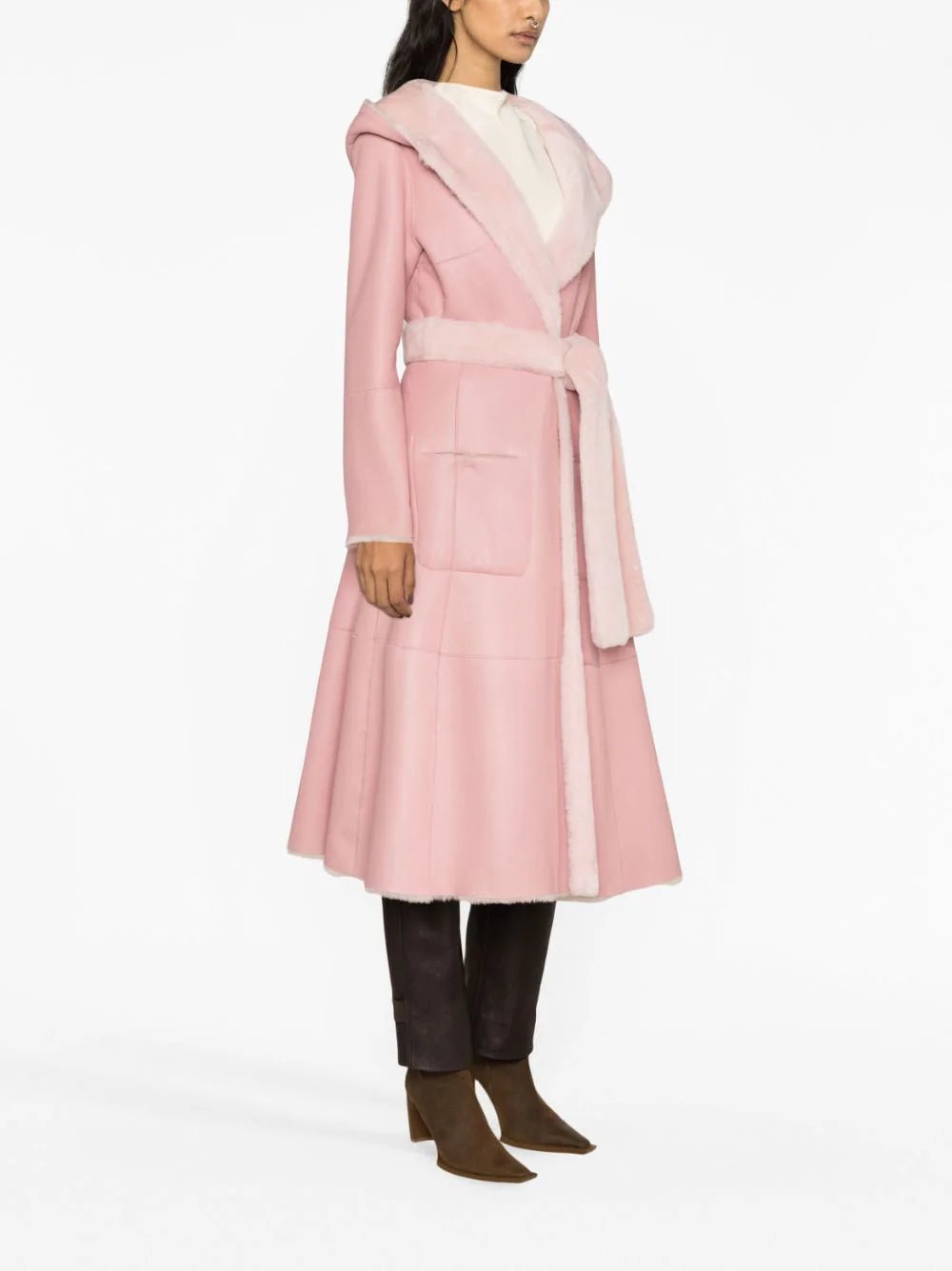 reversible hooded sheepskin coat – LISKAFASHION