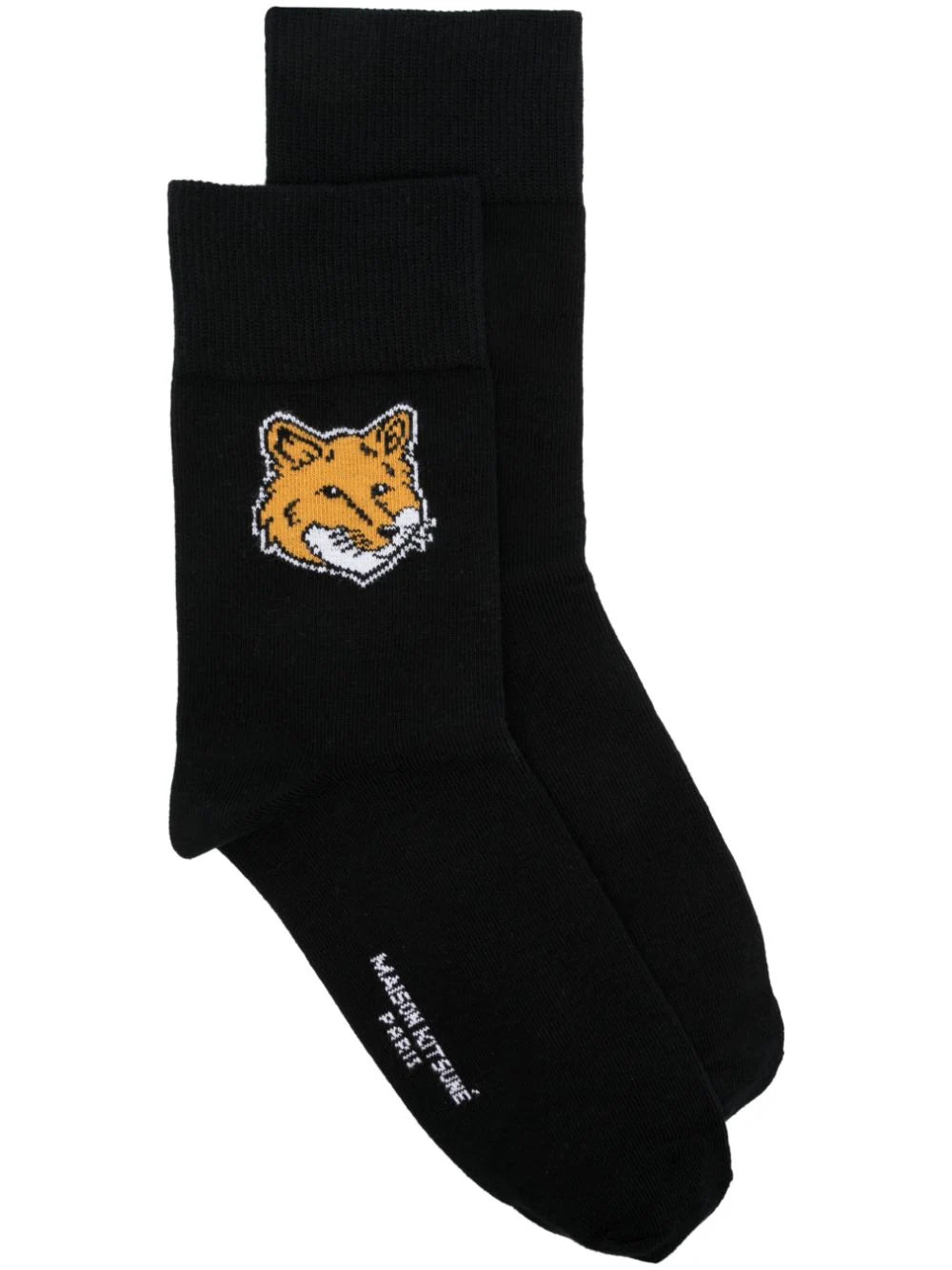 Maison Kitsuné Chillax Fox-motif ribbed socks – LISKAFASHION