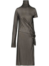 Maison Margiela asymmetric ruched midi dress - LISKAFASHION