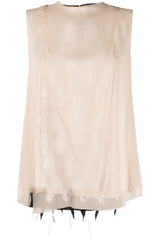 Maison Margiela cut-out detail sleeveless blouse - MYLISKAFASHION