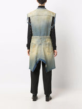 Maison Margiela Derelict asymmetric denim gilet - MYLISKAFASHION