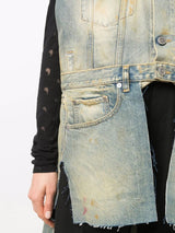 Maison Margiela Derelict asymmetric denim gilet - MYLISKAFASHION