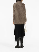 Manzoni 24 double-breasted shearling peacoat - LISKAFASHION